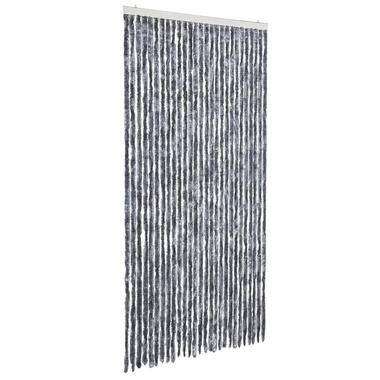 vidaXL - Vliegengordijn voor terrasdeur - Zilver - Chenille - 118x220 cm