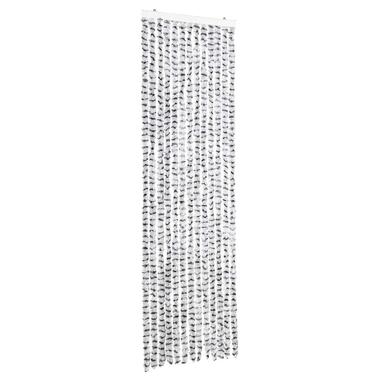 vidaXL - Vliegengordijn voor camperdeur Licht/donkergrijs Chenille - 56x200 cm