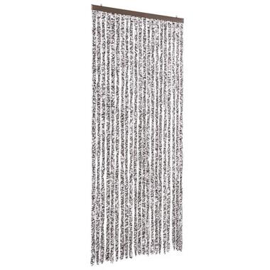 vidaXL - Vliegengordijn voor terrasdeur Bruin en beige - Chenille - 90x220 cm