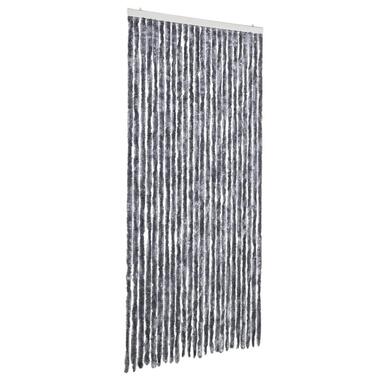 vidaXL - Vliegengordijn voor terrasdeur - Zilver - Chenille - 100x220 cm