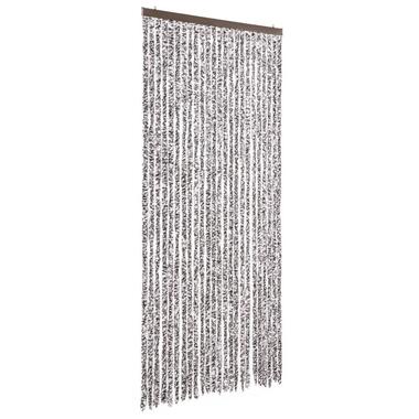 vidaXL - Vliegengordijn voor terrasdeur Bruin en beige - Chenille - 100x220 cm