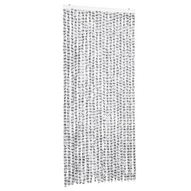 vidaXL - Vliegengordijn voor terrasdeur Licht/donkergrijs Chenille - 90x200 cm
