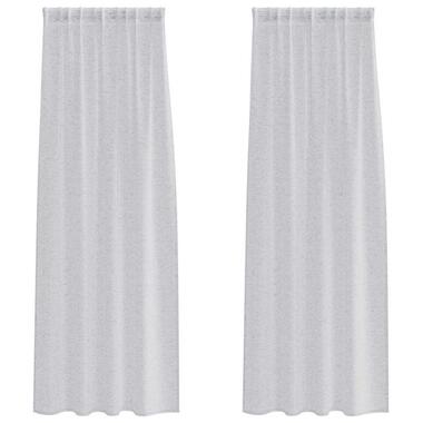 vidaXL Vitrages voor woonkamer - Lichtgrijs - Polyester - 140x225 cm - Set van 2