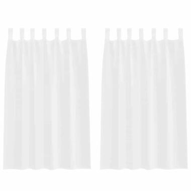 vidaXL Vitrages met lussen - Wit - Polyester - 140x175 cm - Set van 2