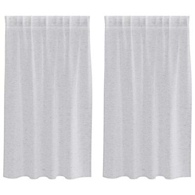 vidaXL Vitrages voor woonkamer - Lichtgrijs - Polyester - 140x140 cm - Set van 2