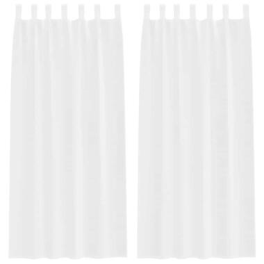 vidaXL Vitrages met lussen - Wit - Polyester - 140x225 cm - Set van 2