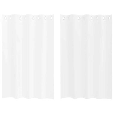 vidaXL Vitrages met ringen - Wit - Polyester - 140x140 cm - Set van 2