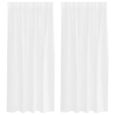 vidaXL Vitrages voor woonkamer - Wit - Polyester - 140x175 cm - Set van 2