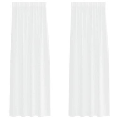 vidaXL Vitrages voor woonkamer - Wit - Polyester - 140x245 cm - Set van 2
