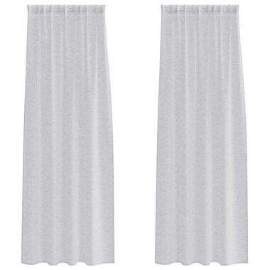 vidaXL Vitrages voor woonkamer - Lichtgrijs - Polyester - 140x245 cm - Set van 2