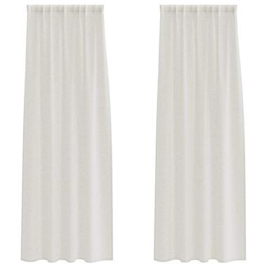 vidaXL Vitrages voor woonkamer - Crème - Polyester - 140x245 cm - Set van 2