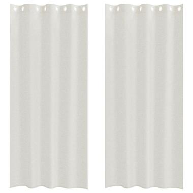 vidaXL Vitrages met ringen - Crème - Polyester - 140x245 cm - Set van 2
