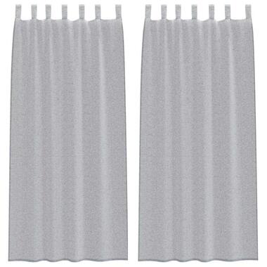 vidaXL Vitrages met lussen - Donkergrijs - Polyester - 140x225 cm - Set van 2