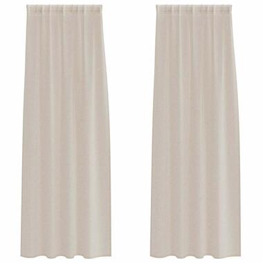 vidaXL Vitrages voor woonkamer - Zand - Polyester - 140x245 cm - Set van 2