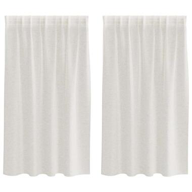 vidaXL Vitrages voor woonkamer - Crème - Polyester - 140x140 cm - Set van 2