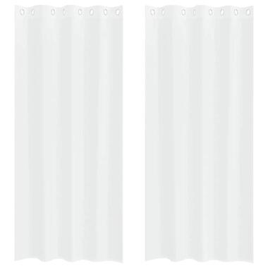 vidaXL Vitrages met ringen - Wit - Polyester - 140x260 cm - Set van 2