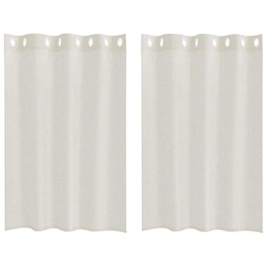 vidaXL Vitrages met ringen - Crème - Polyester - 140x140 cm - Set van 2