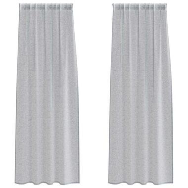 vidaXL Vitrages voor woonkamer - Donkergrijs Polyester - 140x225 cm - Set van 2