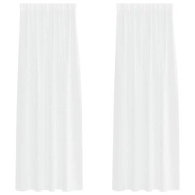 vidaXL Vitrages voor woonkamer - Wit - Polyester - 140x225 cm - Set van 2