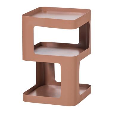 WOOOD Riv Bijzettafel/Nachtkastje - Metaal - Zalmroze - 54x35x35