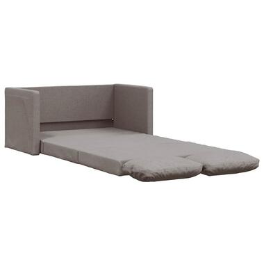 vidaXL Slaapbank 2-zits inklapbaar met kussens - Taupe stof - 112 cm