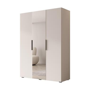 Meubella - Kledingkast Marquesa - Wit - 150 cm - Met spiegel