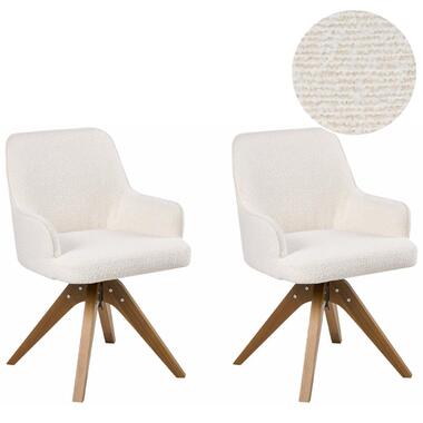 ALKALI - Eetkamerstoel set van 2 - Off-white - Bouclé