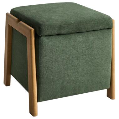 EDLAND - Poef met opbergruimte - Groen - Stof