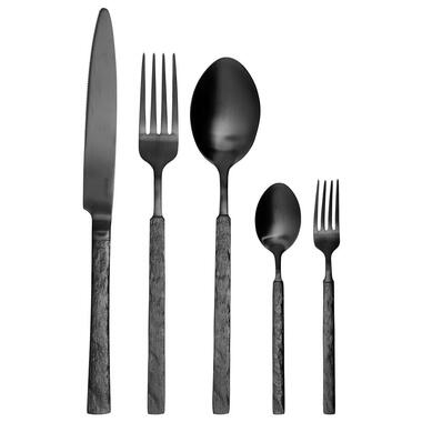 BIGOLI - Bestekset 30-delig - Zwart - RVS