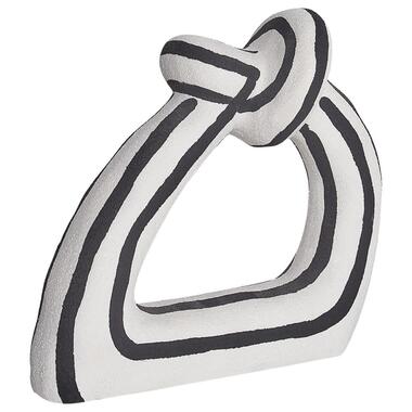 ZANDER - Decoratief beeldje - Zwart/Wit - Steengoed