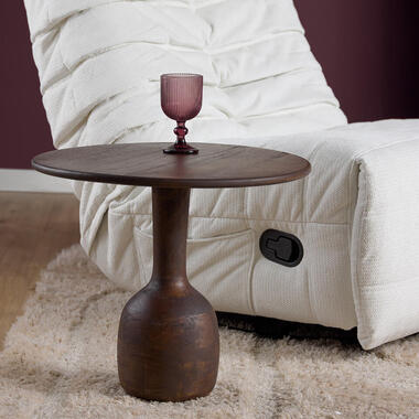 StarFurn - Bijzettafel Donna Ø50 cm - donkerbruin