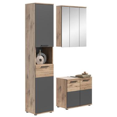 Hioshop Mason badkamer M2 grijs- eiken decor