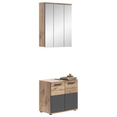 Hioshop Mason badkamer M1 grijs- eiken decor