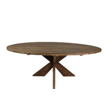 Eettafel Mosy 220x110cm ovaal met kruispoot - New vintage/teak