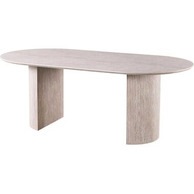 Ovale eettafel Lagos - 220x110x76cm - travertin