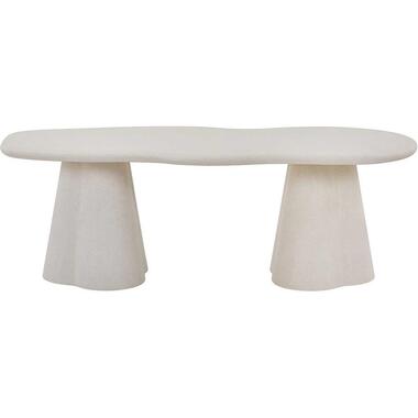 Eettafel Faro - 220x100x76cm - cementverf - wit