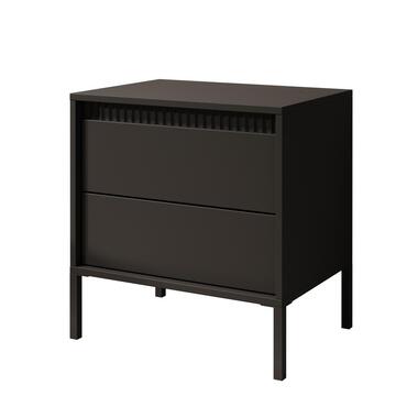 Meubella - Saran - Nachtkastje - Zwart - 54 cm