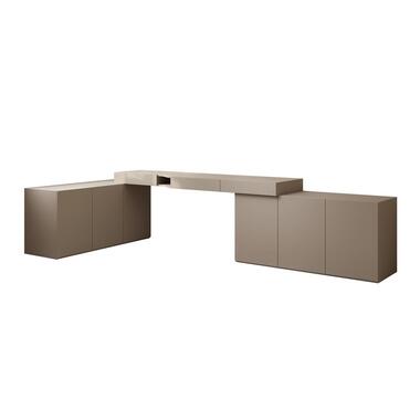 Meubella - Whenua 4 - Bureau rechts - Beige - 338x141x79 cm