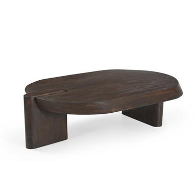 Salontafel Rond Bruin Hout - 125x70x33cm - Rava