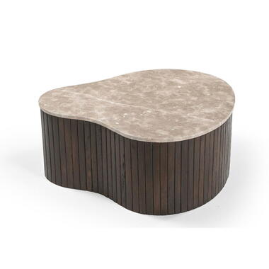 Salontafel Organisch Hout/Marmer - 84x73x34cm - Nomi