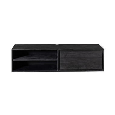 Tv-meubel Zwevend Zwart Hout - 120x35x30cm - Ambiance