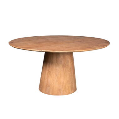 Eettafel Rond Naturel Hout - 130x130x76cm - Madison