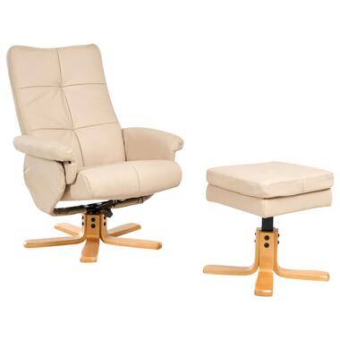 EPSE - Relaxfauteuil met voetenbank - Beige - Kunstleer