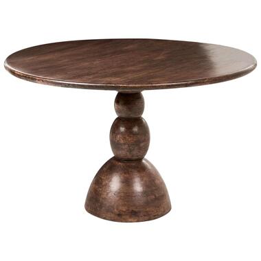 SILVON - Eettafel - Donkerbruin - 120 cm - Mangohout