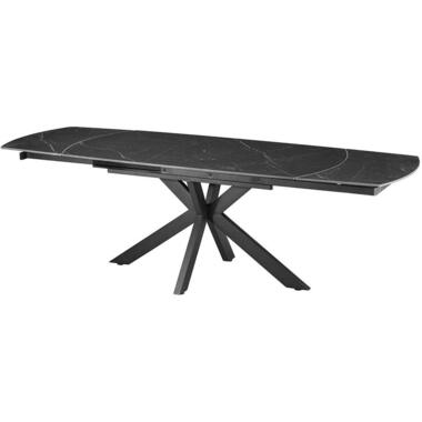 Verlengbare eettafel Aries - 160/240x90x77cm - gesinterde steen - zwart marmer