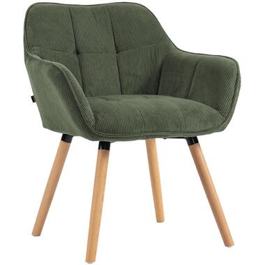 CLP Eetkamerstoel Vienna natura Frame - Ribstof - groen