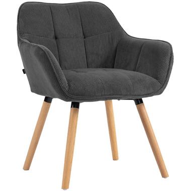 CLP Eetkamerstoel Vienna natura Frame - Ribstof - donkergrijs