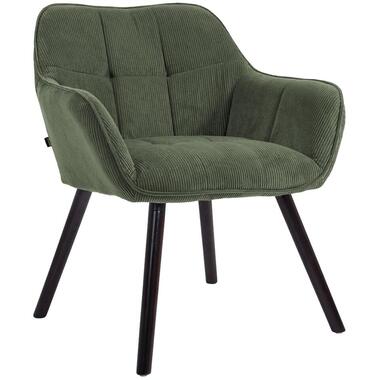 CLP Eetkamerstoel Vienna zwart Frame - Ribstof - groen