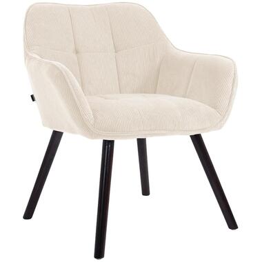 CLP Eetkamerstoel Vienna zwart Frame - Ribstof - creme