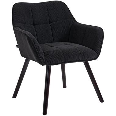 CLP Eetkamerstoel Vienna zwart Frame - Ribstof - zwart